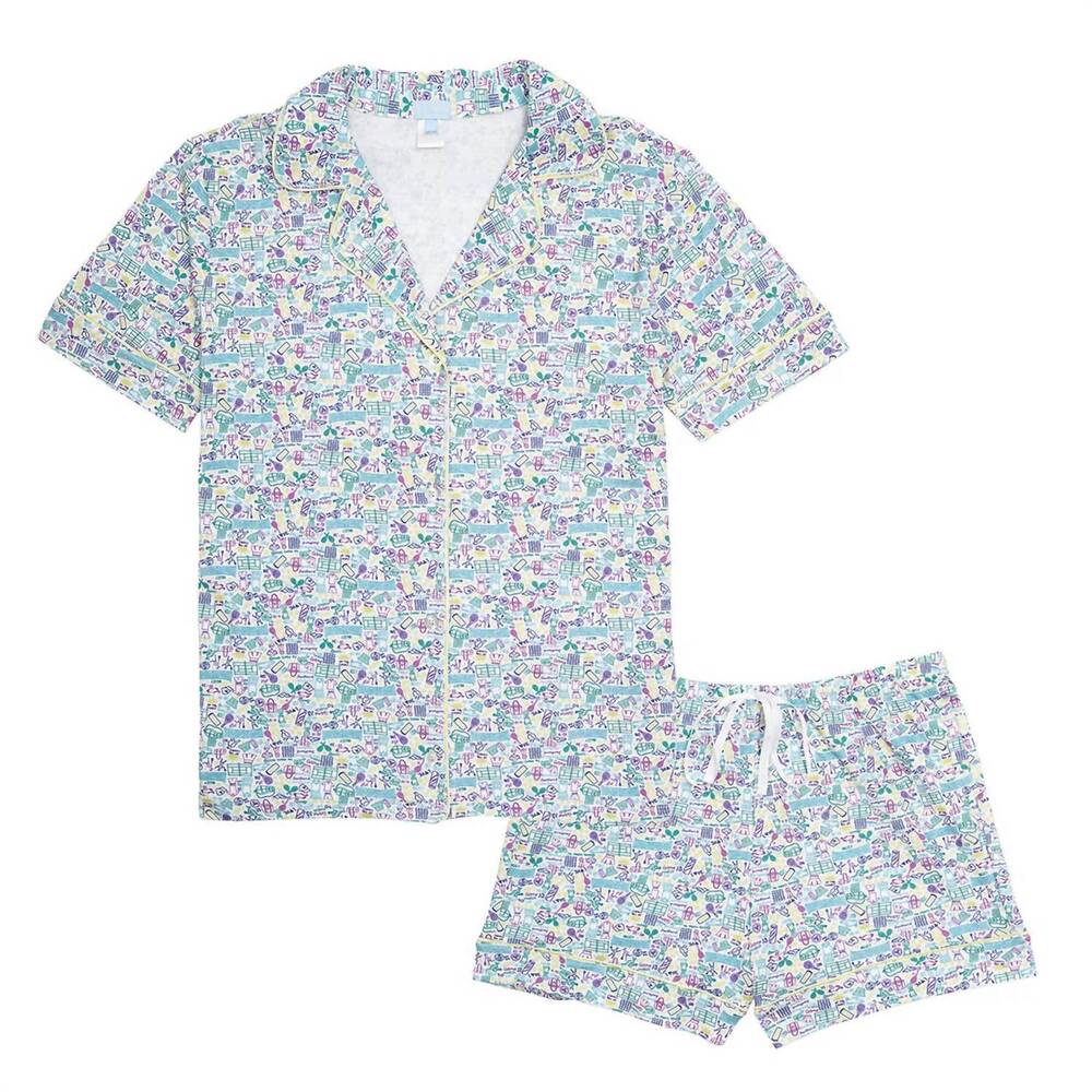 NEW JOY STREET women's print pajama set in tennis